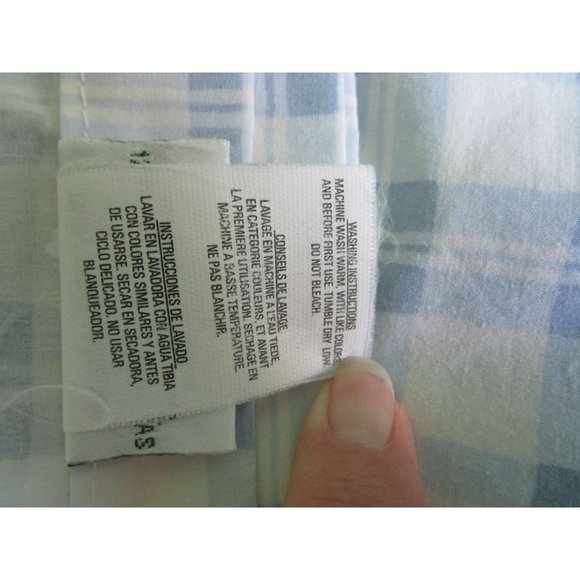 Laura Ashely Hampton Quartet Light Blue Plaid Twin Top Sheet Vintage Country EUC - Picture 11 of 14